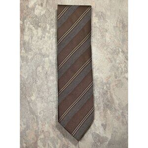 Canali Men's Diagonal Stripe Wool / Silk Necktie in Tan/Gray
